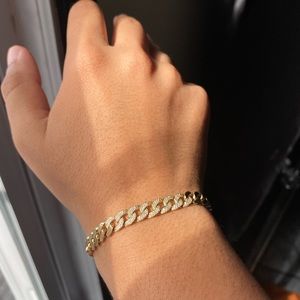 14K Cuban Bracelet x Diamonds